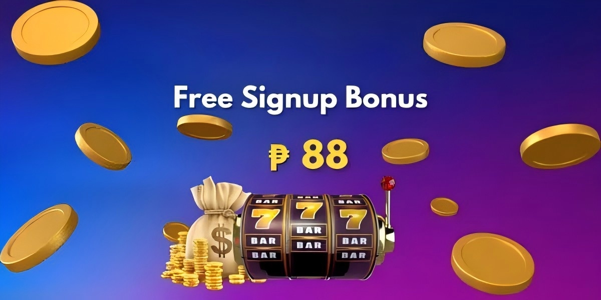 Golden coins and slot reels on a promotional banner
